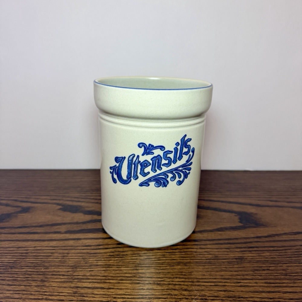 Vtg Pfaltzgraff Yorktowne Utensils Holder Crock 500 Stoneware Made In USA 6.5in